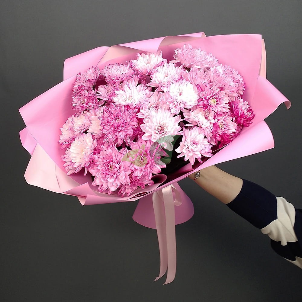 Букет розовых хризантем Нежная улыбка